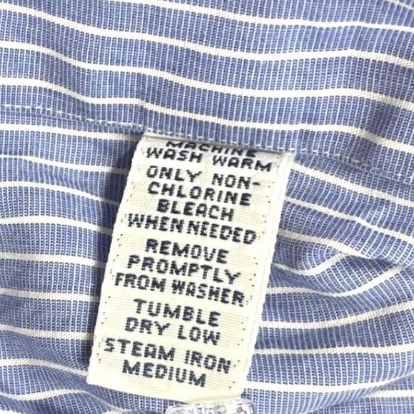 Ralph Lauren Yarmouth Striped Button Shirt Men Blue White Cotton Size 16 35 L - Picture 6 of 6